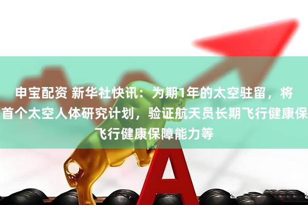 申宝配资 新华社快讯：为期1年的太空驻留，将实施我国首个太空人体研究计划，验证航天员长期飞行健康保障能力等